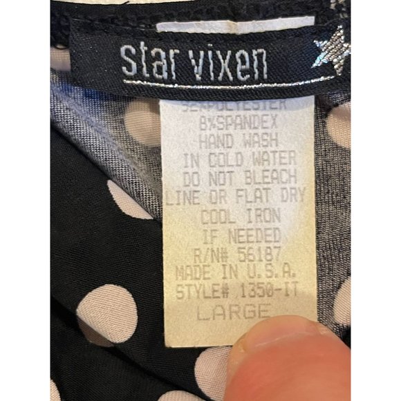 Star Vixen Womens A-line dress 1350-IT Polka Dots O Ring Backless Black White L - Picture 8 of 8